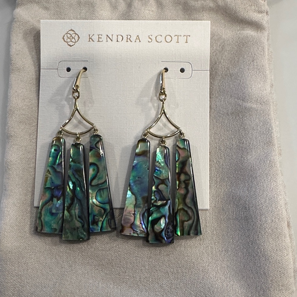 Kendra Scott Abalone Gold Drop Earrings